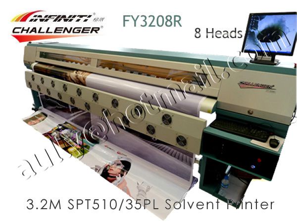 Infiniti/Challenger FY-3208R Solvent Printer with 8pcs SPT510/35PL printhead